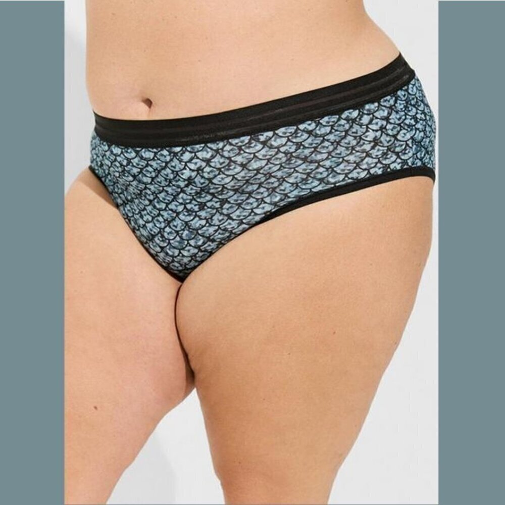 Torrid - Second Skin Mid-Rise Hipster Panty in Mermaid Scales Legion Blue​​​​​​